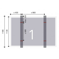 Pack 4 fixation panneaux au format paysage - tuile ESDEC
