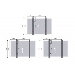 Pack 3 fixation panneaux au format paysage - tuile ESDEC